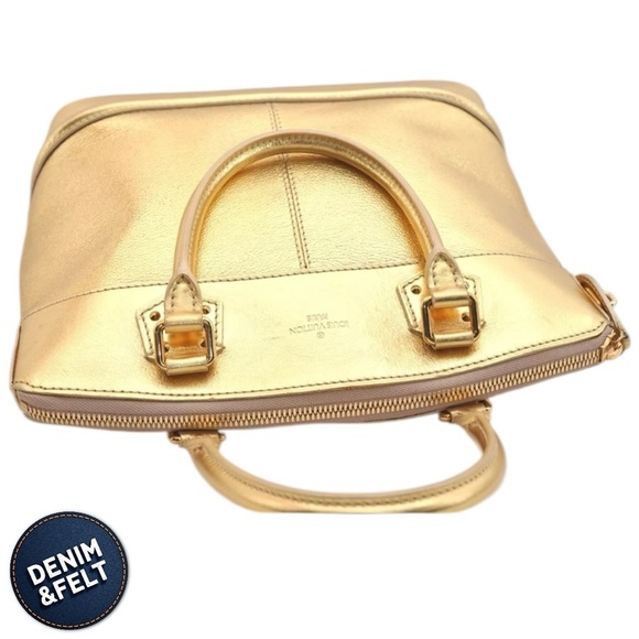 LOUIS VUITTON GOLD LEATHER SUHARI LOCKIT PM HAND BAG/PURSE/TOTE | RARE!! 💛💛 - Picture 5 of 16